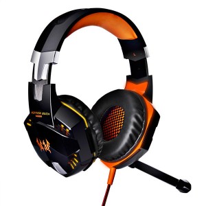 Pro Gamer USB LED Headset Headphone Orange Colour + Mic LoL Starcraft DOTA2 Diablo WoW