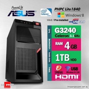 Apus Power PHPC Lite G3260 Desktop PC - PHPC Lite G3260 4GB RAM 1TB HDD with Free Anti-Virus & USB WiFi
