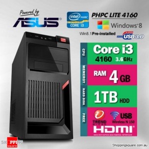 Apus PHPC Lite Intel i3 PHPCSYSLITE4170 Desktop PC - i3-4170 4GB RAM 1TB HDD with Free Anti-Virus & USB WiFi
