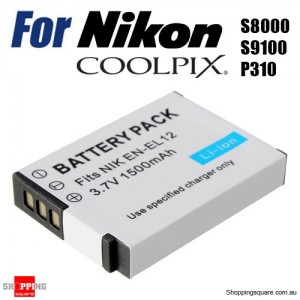 EN EL12 Rechargeable 1500mAh Battery for Nikon CoolPix S8000 S610 S620 S70 S9100 S9050 S1100 P300 P310