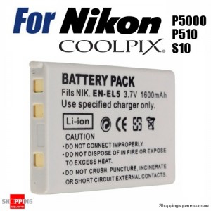 ENEL5 EN-EL5 Rechargeable 1600mAh 3.7V Li-ion Digital Camera Battery for Nikon Coolpix