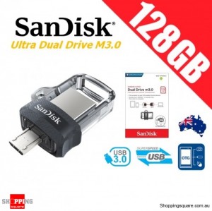 SanDisk Ultra Dual Drive M3.0 128GB SDDD3 USB 3.0 OTG Flash Drive Memory 150MB/s Smartphone Tablet PC