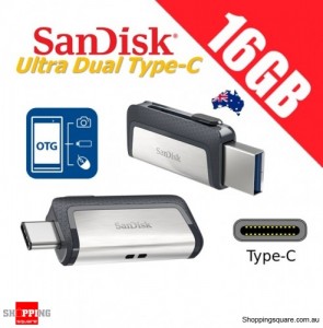 SanDisk Ultra Dual Drive 16GB USB Type-C USB 3.1 Smartphone Tablet PC 130MB/s 