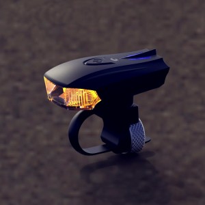 German Standard LED Smart Shock Sensor Warning Light Front Lamp for Bike Night Riding with USB Charging 