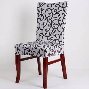 Elegant Spandex Elastic Stretch Chair Seat Cover White+Black Colour