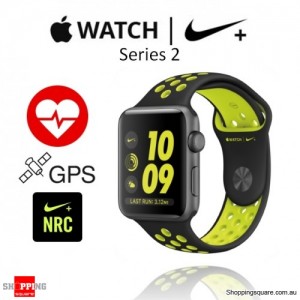Apple Watch Nike+ 42mm Black/Volt Sport Band Fitness Sport Running Smart Watch