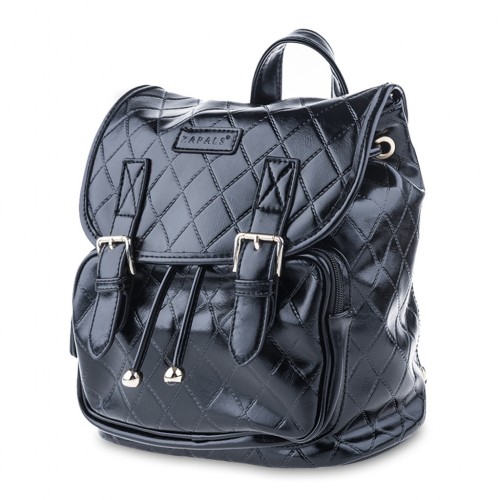 Convertible Belted PU Leather Backpack Shoulder Bag - Black - Online ...