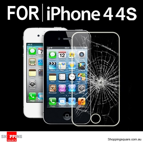 For iPhone 4 4S Premium Real Tempered Glass Film Screen Protector 