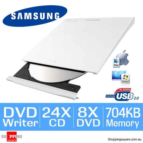 Samsung SE-208GB/RSWD Slim External USB DVD-Writer (White)