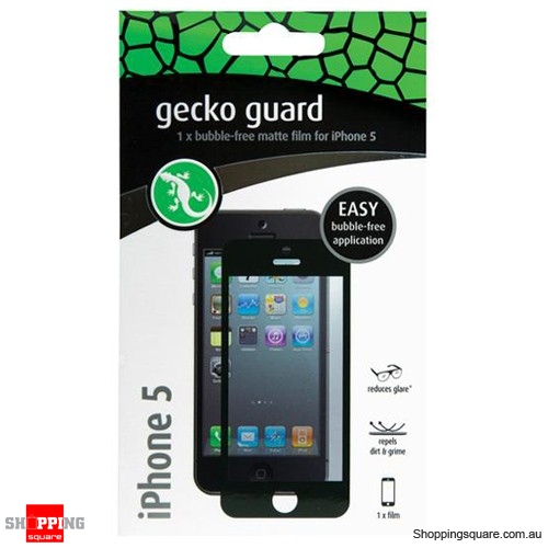 Gecko Guard Black Anti Glare Matte Bubble Free Screen Protector For iPhone 5/5S/5C