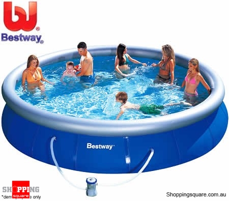 BESTWAY Fast Set Jumbo Inflatable Outdoor Pool with Filter - 457cm x 91cm/15ft