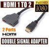 HDMI 1 to 2 Split Adapter Converter Cable with Double Signal for Video TV HDTV XBox One BN Black Colour