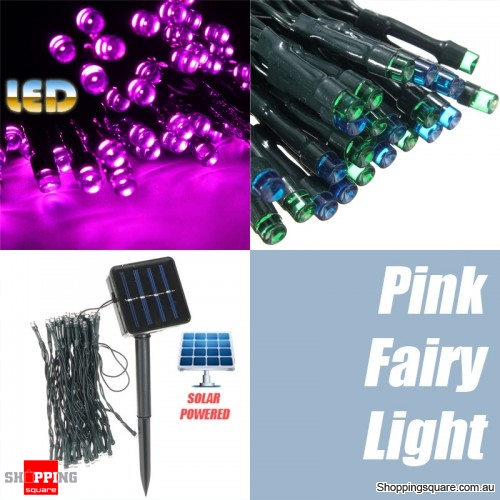 50 LED 5.2M Solar Powered String Fairy Light Lamp for Garden Path Chirstmas Outdoor Pink Colour