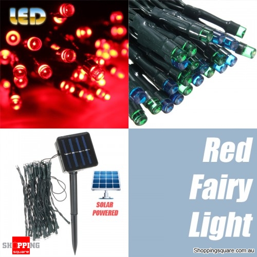 50 LED 5.2M Solar Powered String Fairy Light Lamp for Garden Path Chirstmas Outdoor Red Colour