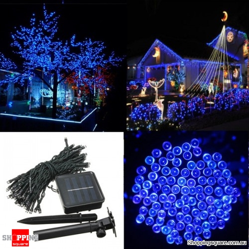 200 LED Solar Powered Fairy Light String for Garden Party Wedding Xmas Decor Blue Colour