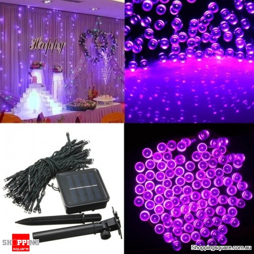 200 LED Solar Powered Fairy Light String for Garden Party Wedding Xmas Decor Purple Colour