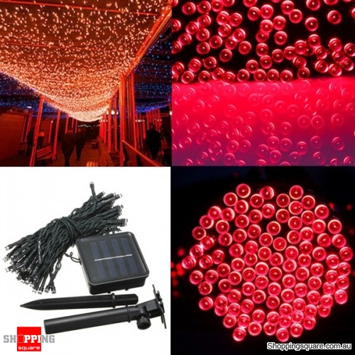 200 LED Solar Powered Fairy Light String for Garden Party Wedding Xmas Decor Red Colour