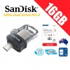 SanDisk Ultra Dual Drive M3.0 16GB SDDD3 USB 3.0 OTG Flash Drive Memory 130MB/s Smartphone Tablet PC