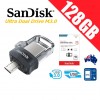 SanDisk Ultra Dual Drive M3.0 128GB SDDD3 USB 3.0 OTG Flash Drive Memory 150MB/s Smartphone Tablet PC