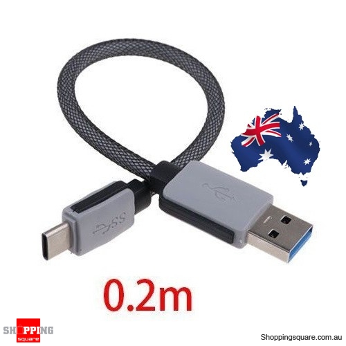 0.2M (20cm) USB 3.1 Type C Premium Braided USB-C to USB Male Data Cable for Google Nexus 6P