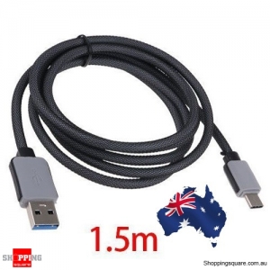 1.5M USB 3.1 Type C Premium Braided USB-C to USB Male Data Cable for Google Nexus 6P