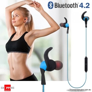 Bluetooth 4.2 Wireless Stereo Sports Earphone Blue Colour
