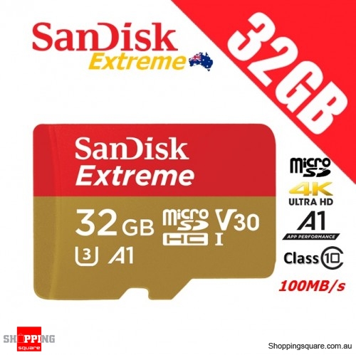SanDisk Extreme 32GB microSDHC Memory Card 100MB/s Class 10 V30 A1 4K Ultra HD
