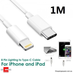 1M USB-C USB 3.1 Type C Male to Lightning 8Pin Data Sync Charger Cable for Macbook iPhone