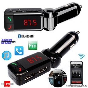 Bluetooth Handsfree Dual USB Car Kit Wireless Charger MP3 Player FM Transmitter