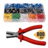EC02 800Pcs Sets of Insulated Wire Connector End Terminal Cord Pin With Crimper Plier