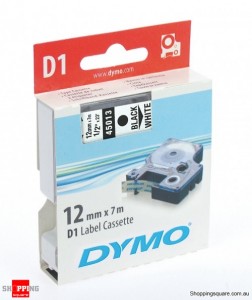 DYMO D1 Tape 12mmx7m- Black on White