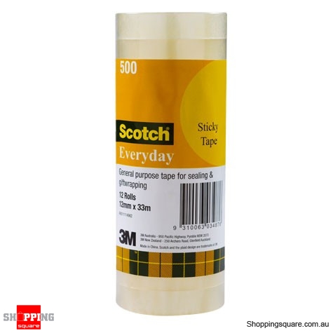 Scotch Everyday 500 Tape 12mm x 33m Packet of 12