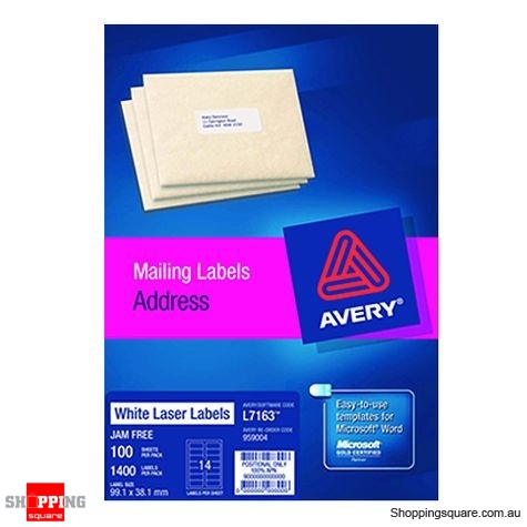 Avery White Address Labels 99.1 x 38.1mm 1400 Labels