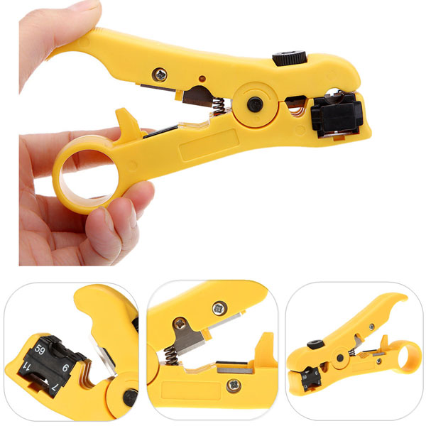Rotary Coaxial Cable Wire Cutter Stripping Tool 