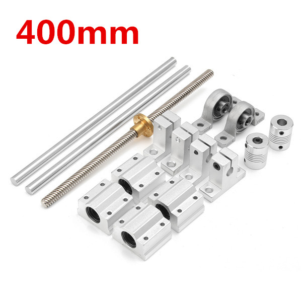 15pcs 400mm CNC Parts Optical Axis Guide Aluminum Rail Shaft Support Screws Set