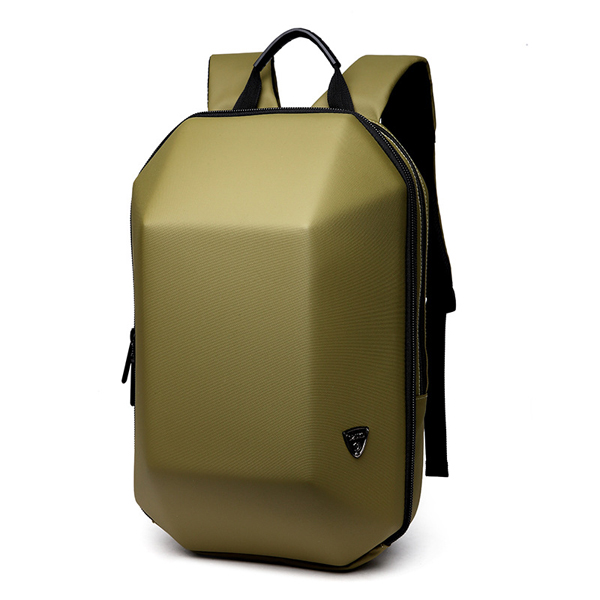 Men's Hard Shell Backpack Laptop Bag Gold Colour