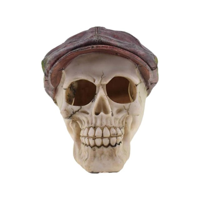 Halloween Skull Decor Horror Toy Human Prop Resin Skull Head Ornament Party Decorations #02
