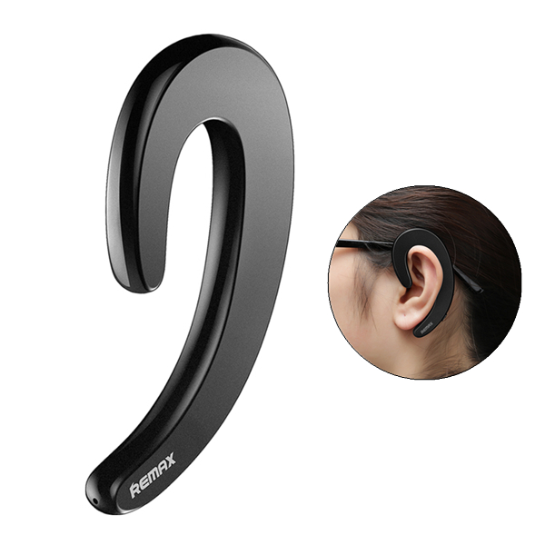 Ultra-thin Ear-hook Unilateral Bluetooth 4.1 Earphone Headphone With Mic - Black