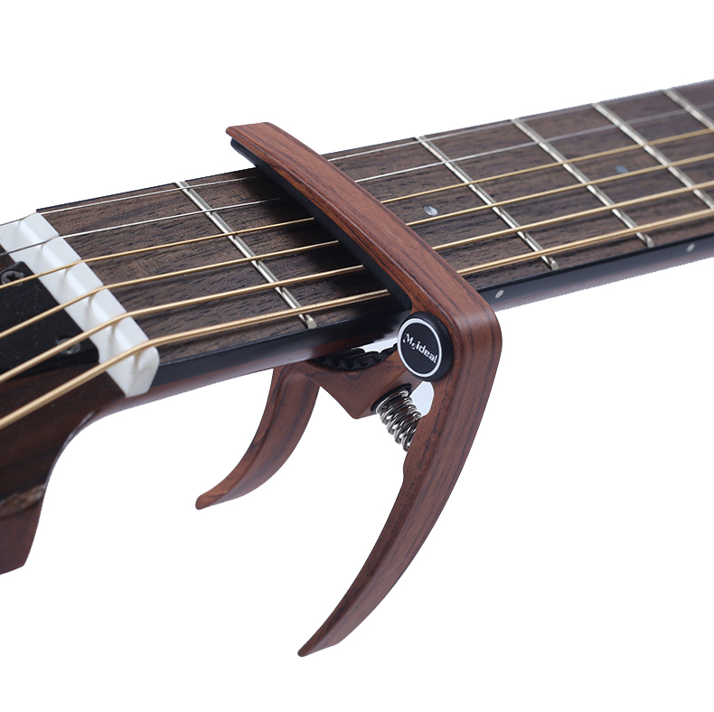 Guitar Alloy Capo Wood Pattern Grain Metal for Guitar Ukulele Tuning Beginners