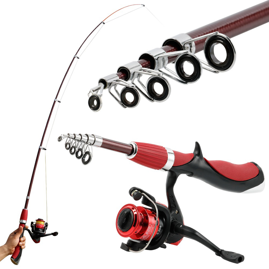 Carbon Fiber Lightweight Fishing Rod Reel Combo Tackle Set