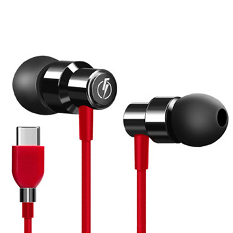 Type-C Wired Control Earbuds Bass Noise Cancelling Earphone In-ear With Mic