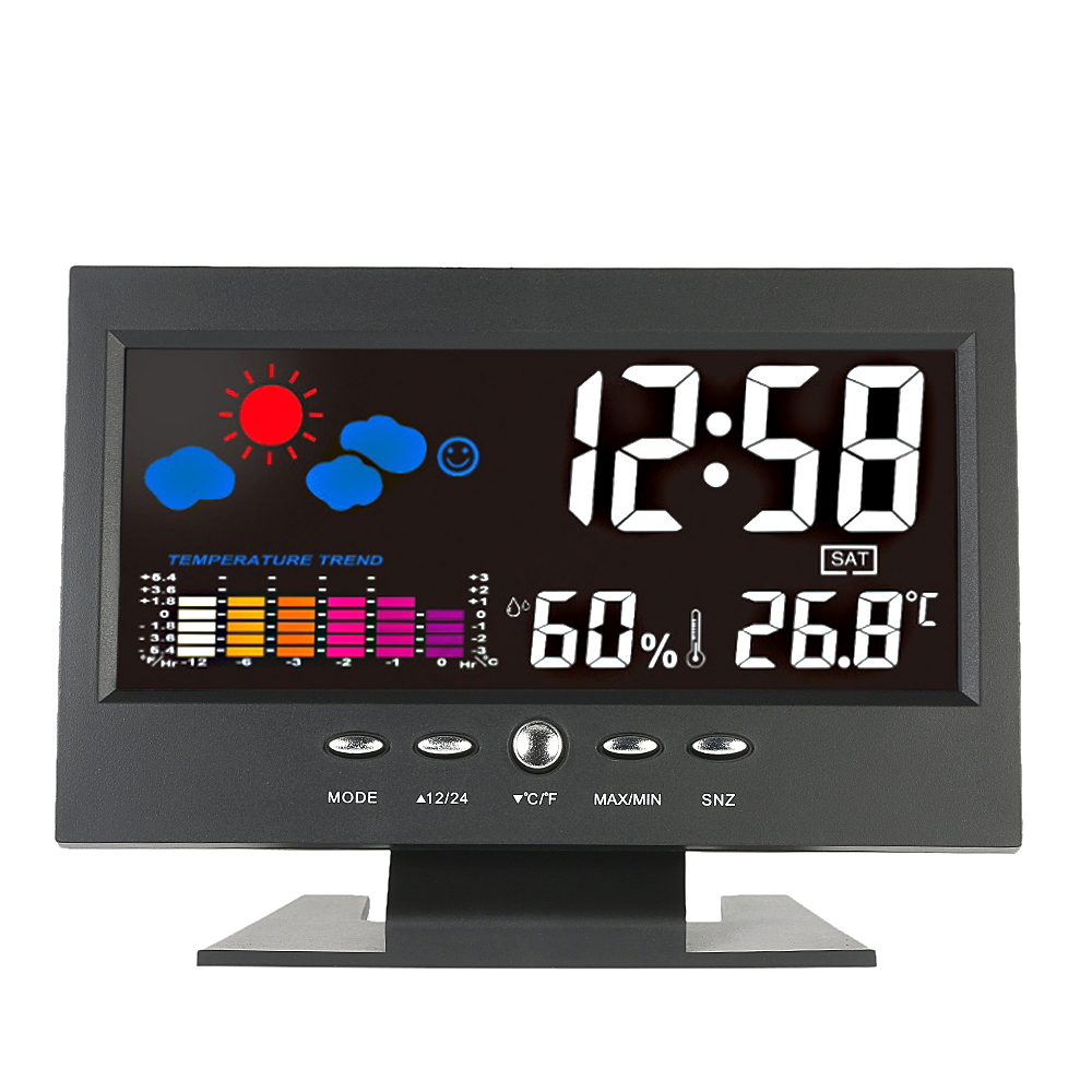 Digital Thermometer Hygrometer Weather Station Alarm Clock LCD Calendar