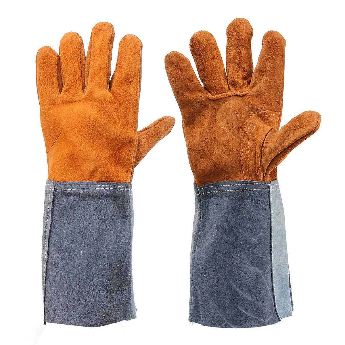 Welding Gloves Protective Thicken Welders Work Soft Palm Cowhide Leather Plus Gloves