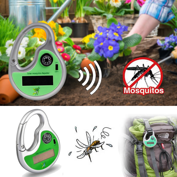 Portable Solar Power Sonic Wave Mosquito Repeller With Compass Garden Outdoor