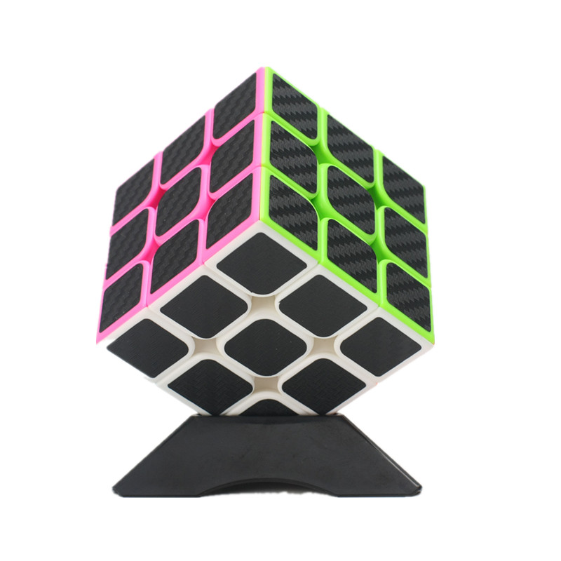 3x3x3 Classic Magic Cube Toys  Sticker Block Puzzle Speed Cube Fibre Carbon
