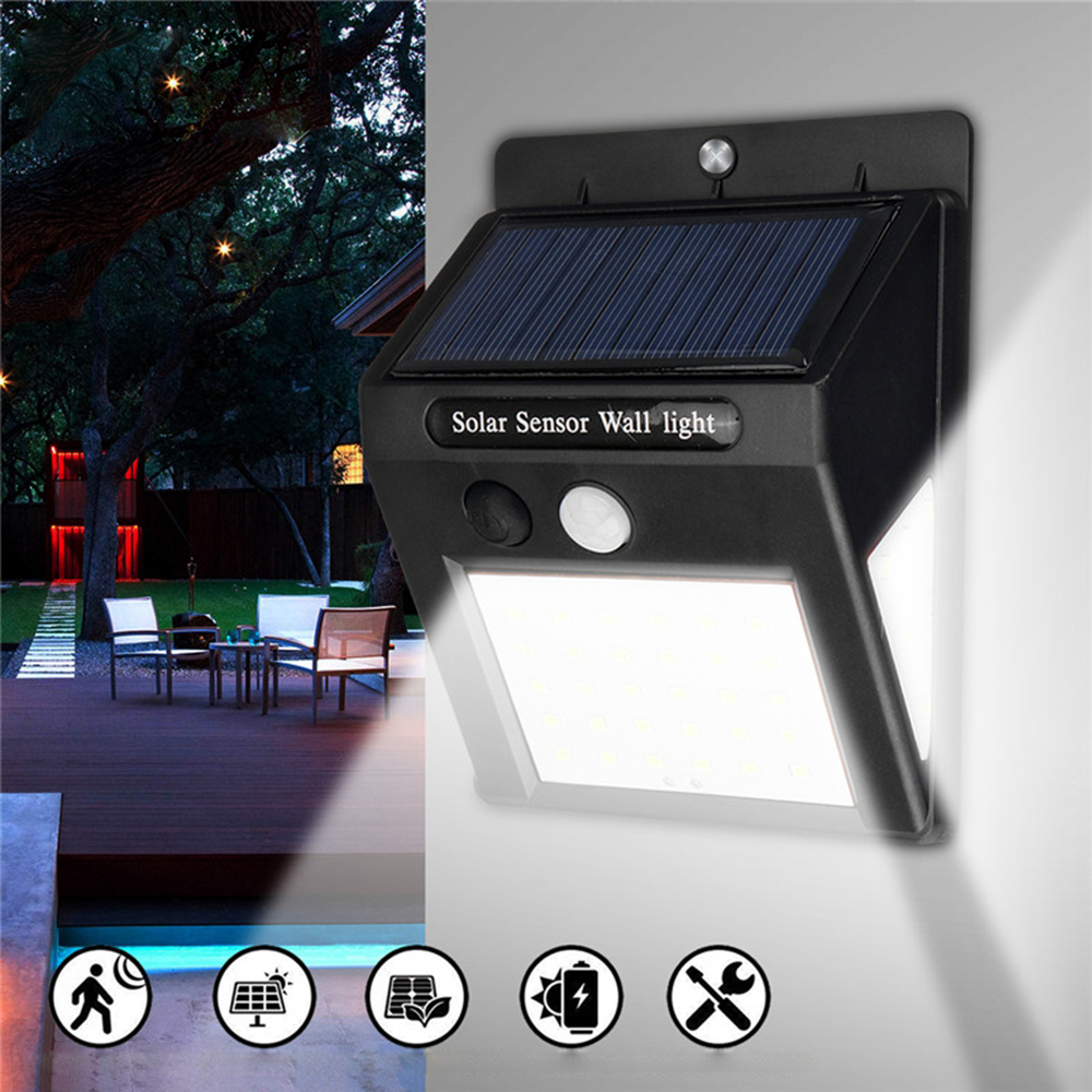 LED Solar Powered Motion Sensor PIR Light Garden Yard Wall Lamp Security Outdoor