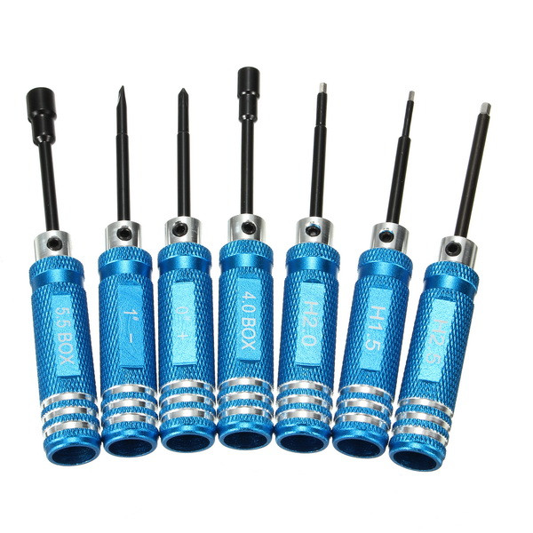 7PCS Stainless Steel Hex Screwdriver Kit Repairing Hand Tool - Blue