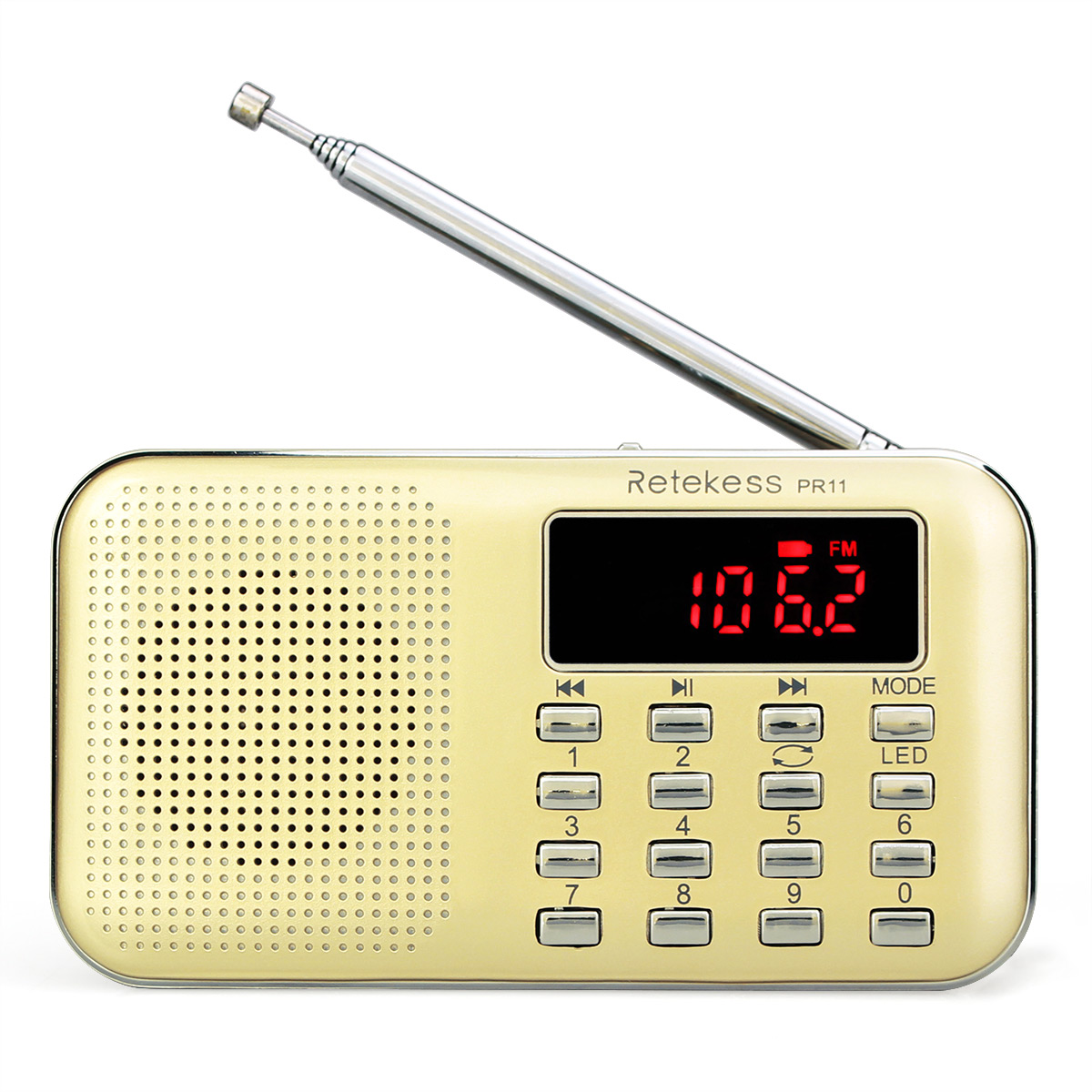 Portable Rechargeable Radio Digital Display Radio with FM AM support TF Card