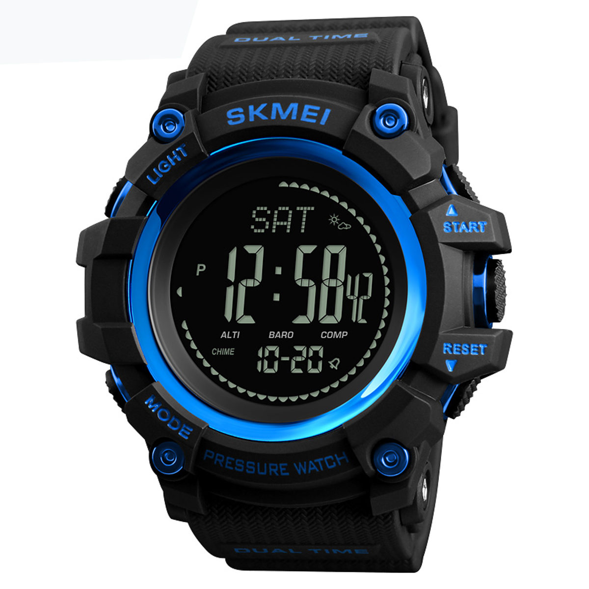 SKMEI 1358 3ATM Waterproof Smart Watch Pedometer Barometer - Blue Colour