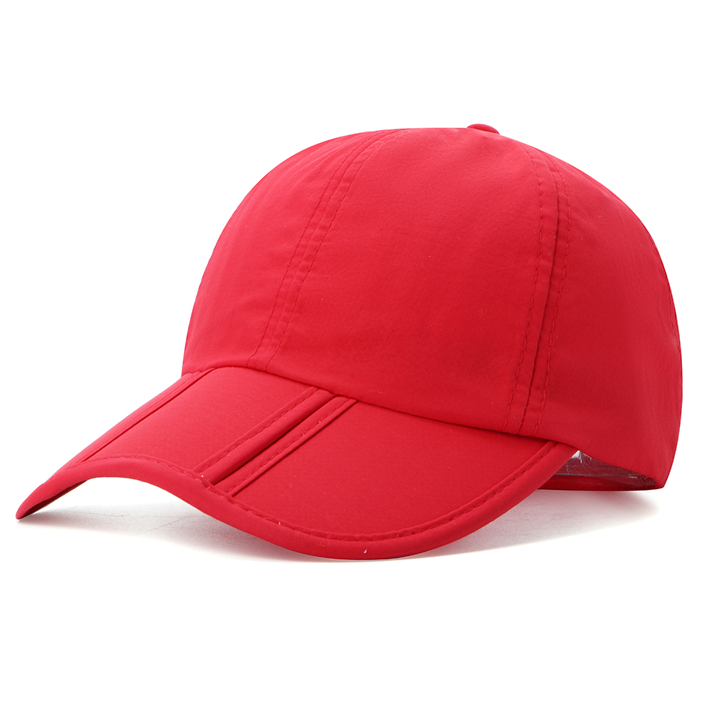 Foldable Quick-drying Vogue Baseball Cap Sunshade Casual Outdoors Hat - Red